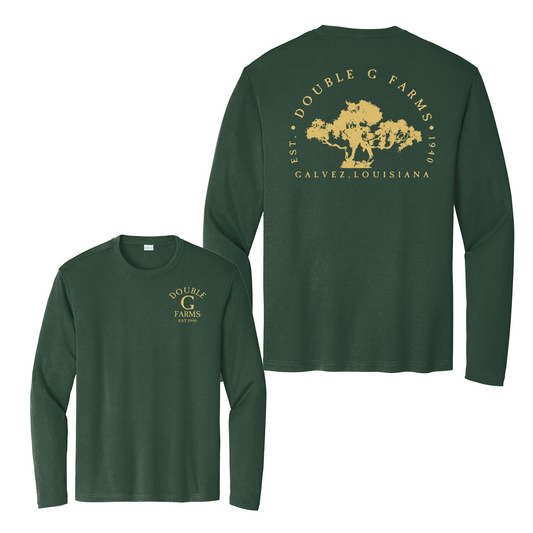 Long Sleeve Drifit Double G Farms Shirt, Sport Tek Double G Tee