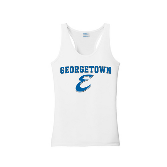Georgetown Elite White Tank Top, Women's Elite Allstars Tank, Racerback Tank Top, Georgetown Softball Tank