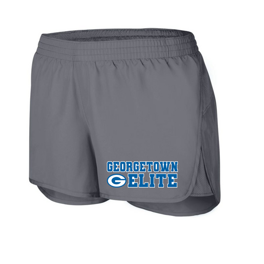 Gray Elite Womens Shorts, Elite Softball Shorts, Ladies Georgetown Elite Running Shorts