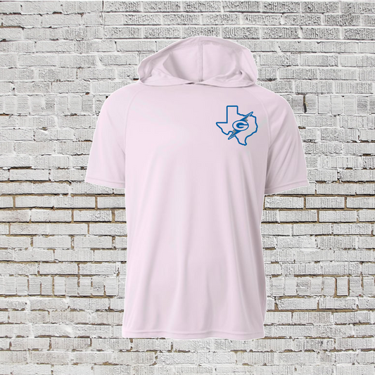 White Drifit Hooded Georgetown Elite Tee, Elite Hoodie Shirt, White Hoodie T-Shirt