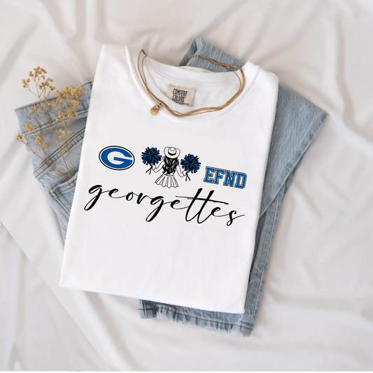 Georgettes Drill Shirt, Georgetown EFND Comfort Color Tee, Georgettes Drill Team Spiritwear
