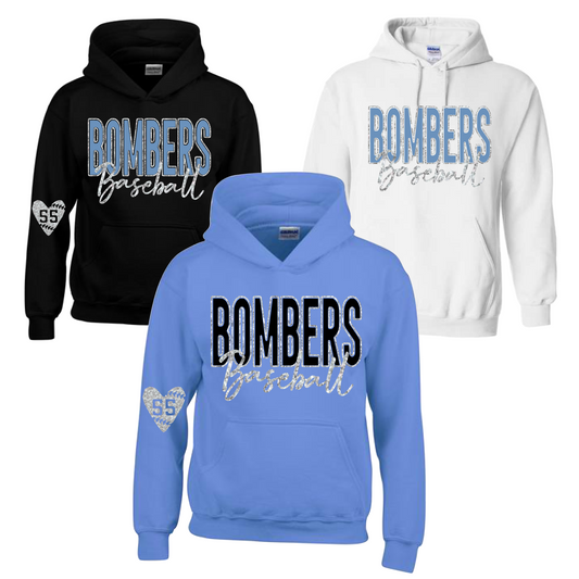 Glitter Bombers Baseball Sweatshirt, Black Bombers Sweatshirt, White Bombers Sweatshirt, Blue Bombers Sweatshirt