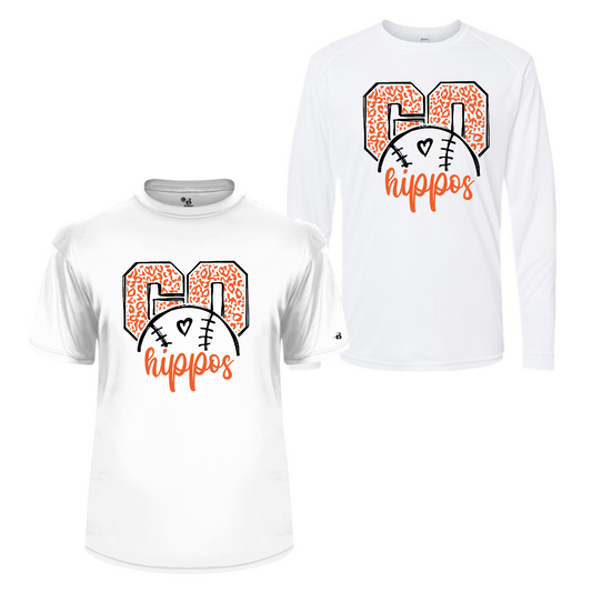 Go Hippos White Hutto Hippos Tee, Hutto Hippos Tshirt, Hippos Shirt