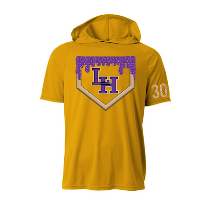 Short Sleeve Liberty Hill Drip Homeplate Hoodie Tee, Panthers Ice Cream Drip Baseball Spirit Wear, Liberty Hill Panthers Ice Cream Shirt