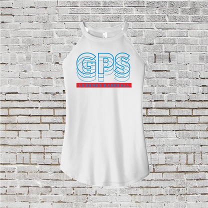 Legends Baseball Rocker White Tank Top, Women's Rocker Tank, Red Legends Tank Top, District Tank