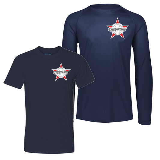 Navy GPS Legends Star Logo Shirt, GPS Navy Blue Tee, Legends Baseball Drifit