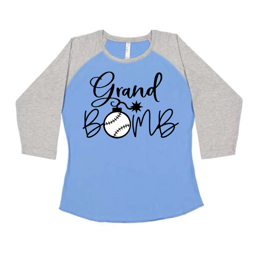 Grand Bomb Shirt, Bombers Grandma Shirt, 3/4 Sleeve Bombers Tee