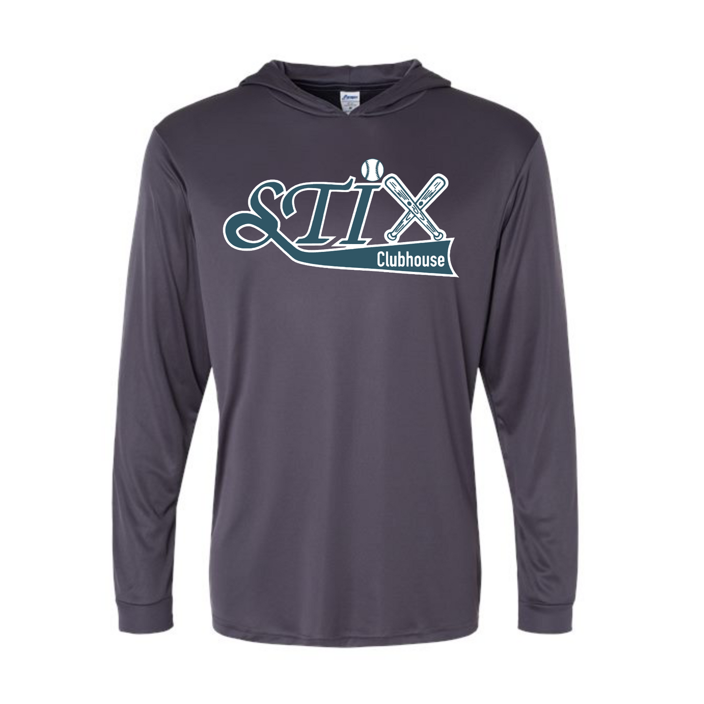 Long Sleeve Hoodie STIX Clubhouse Softball Tee, STIX Softball Hooded Tee, STIX Softball Tshirt