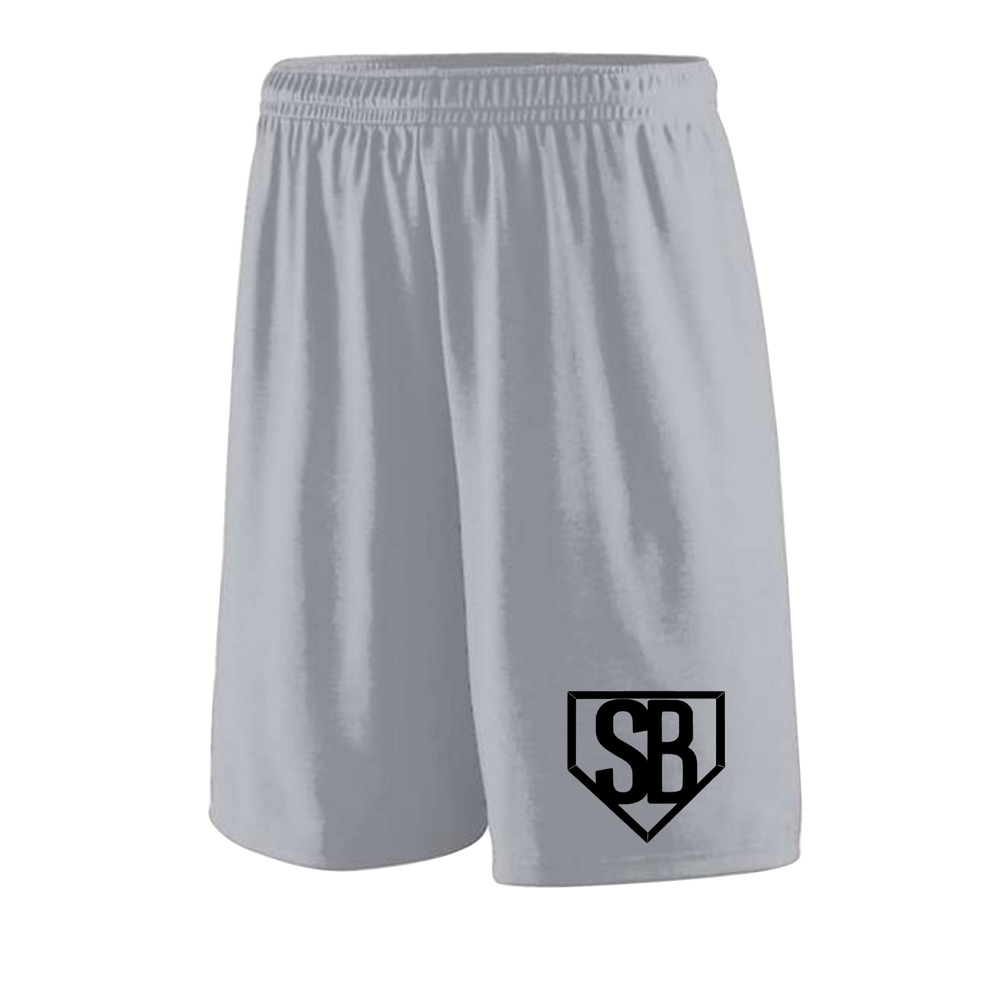 Storm Baseball Gray Drifit Shorts, Storm BSBL Short Logo Shorts, Storm Baseball Shorts