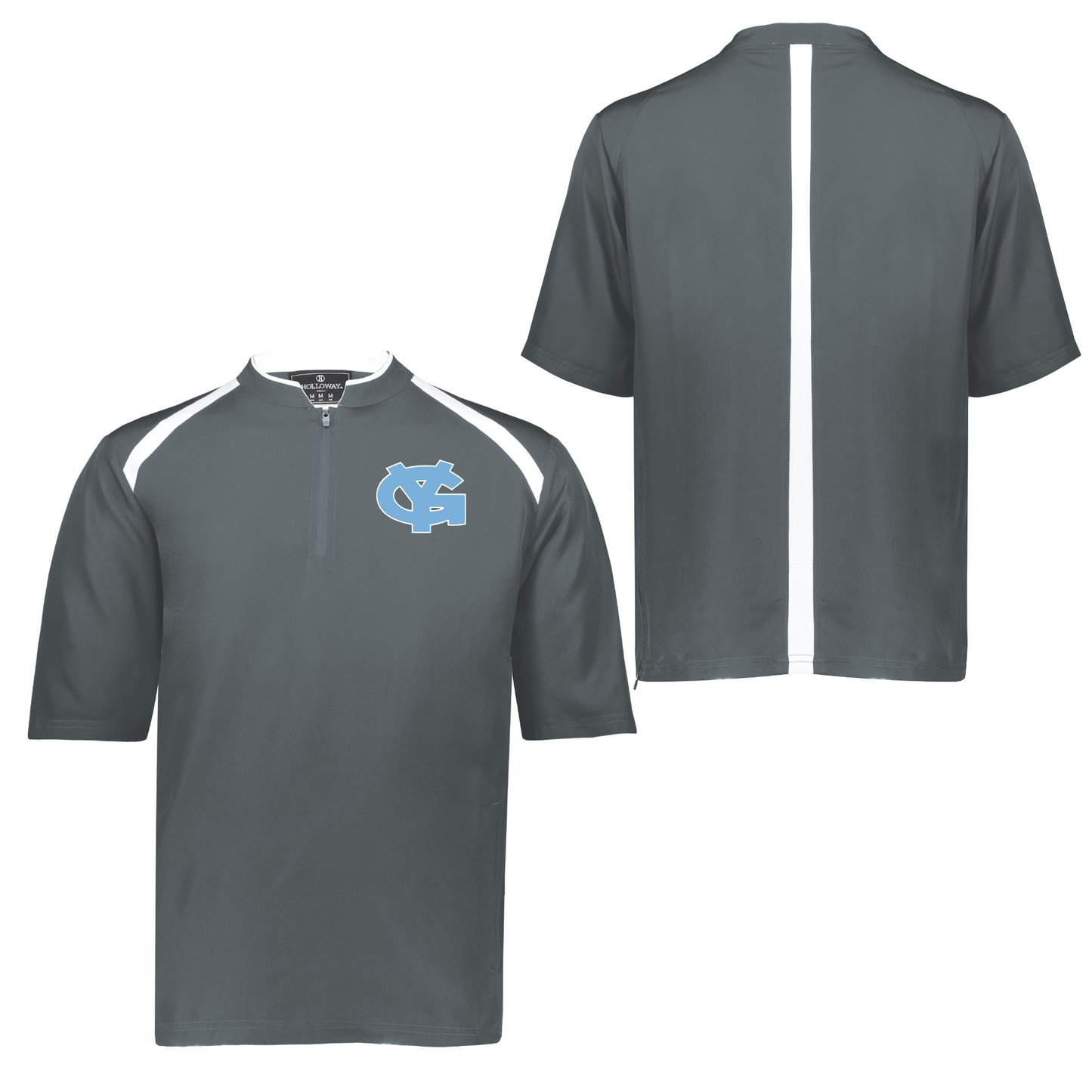 Young Guns Cage Short Sleeve Quarter Zip – Grey / Columbia Blue