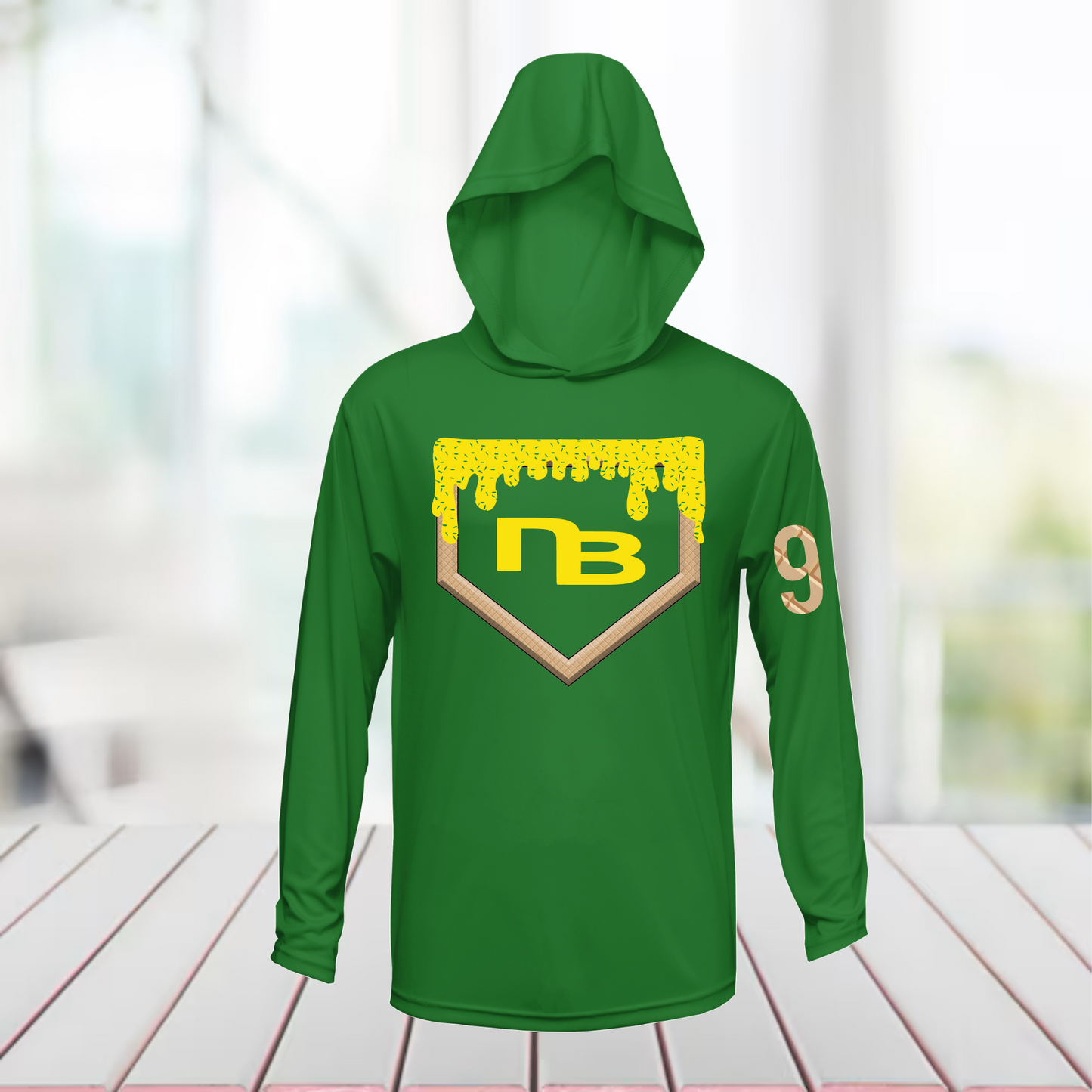 Dirtbags Drip Homeplate Hoodie Tee, New Braunsfel Dirtbags Ice Cream Drip Baseball Spirit Wear, NB Dirtbags Drip