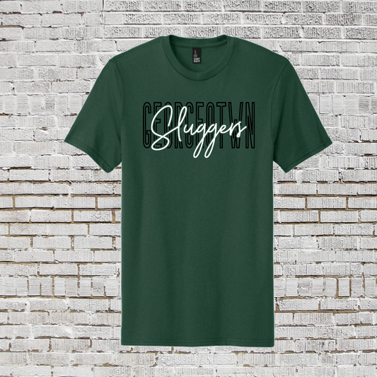 Georgetown Sluggers Green Tshirt, Sluggers Baseball Spiritwear