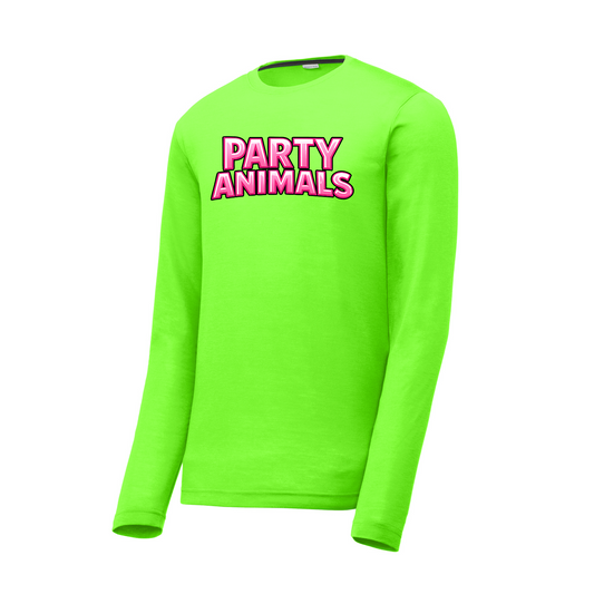 Neon Green GTX Party Animals Long Sleeve Baseball Shirt