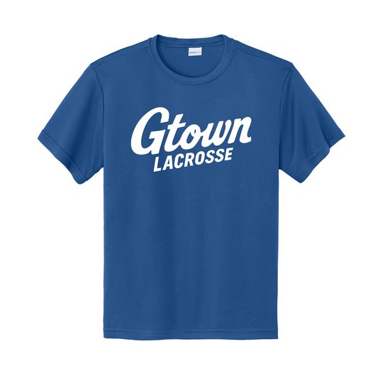 Gtown Lacrosse Royal Blue Script Tee