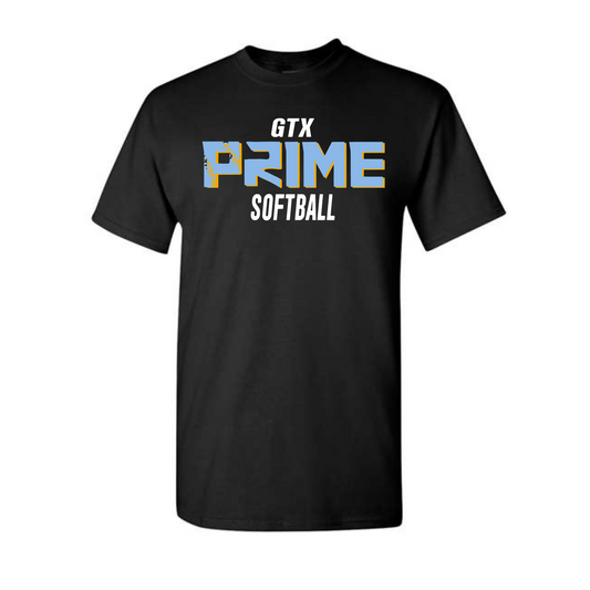 Black Prime Logo Softball Shirt, Georgetown Prime Softball Tee, GTX Prime Softball Shirt