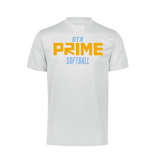 White Prime Logo Softball Shirt, Georgetown Prime Softball Tee, GTX Prime Softball Shirt