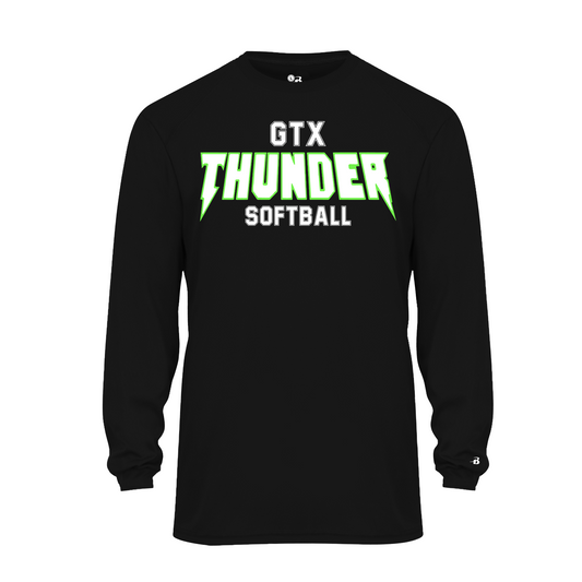 Black GTX Thunder Softball Shirt, Georgetown Thunder Softball Tee, GTX Thunder Softball Shirt