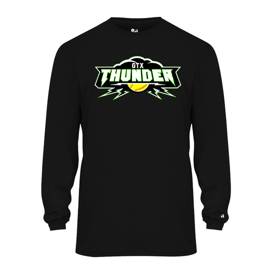 Black GTX Thunder Logo Softball Shirt, Georgetown Thunder Softball Tee, GTX Thunder Softball Shirt