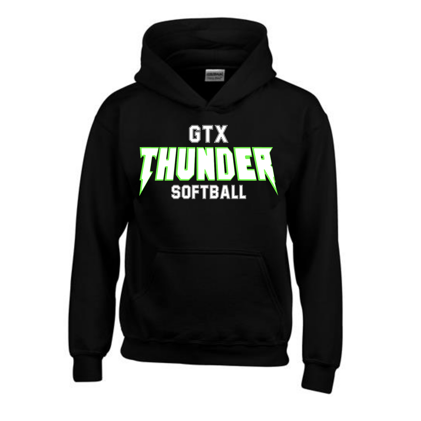 GTX Thunder Softball Hoodie, Black Thunder Softball Sweatshirt, Georgetown Thunder Softball Shirt