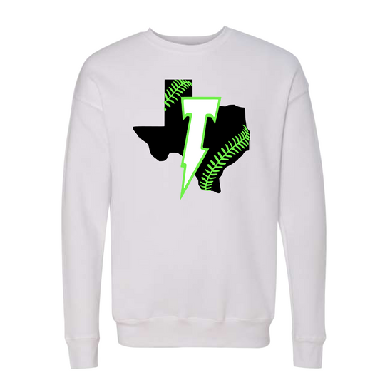 Gtx Thunder Softball Crewneck Sweatshirt, Lime Thunder Softball Sweatshirt, Georgetown Thunder Softball Shirt