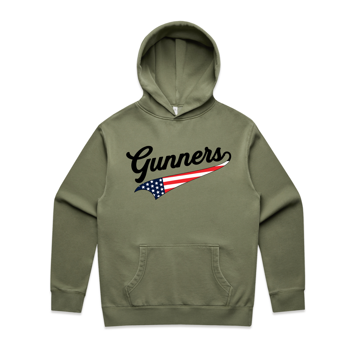 Gunners Baseball Americana Hoodie – Faded Olive