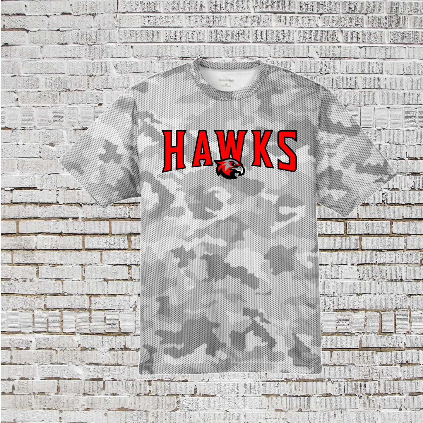 Camo Hawks Baseball Tee, Baseball Hawks Shirt, Hawks Leander Drifit TShirt