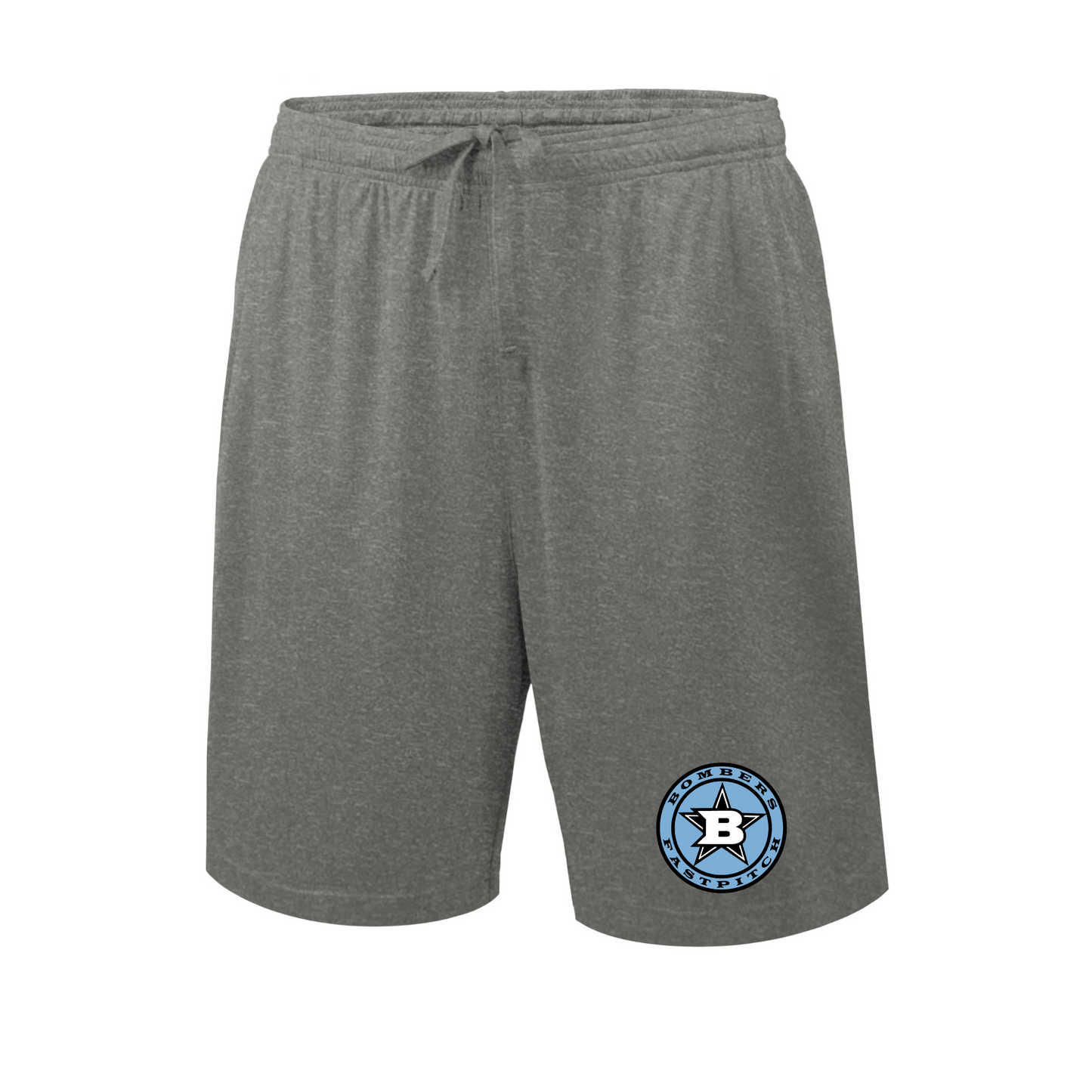 Heather Gray Bombers Softball Shorts, Georgetown Bombers Shorts, Mens Shorts