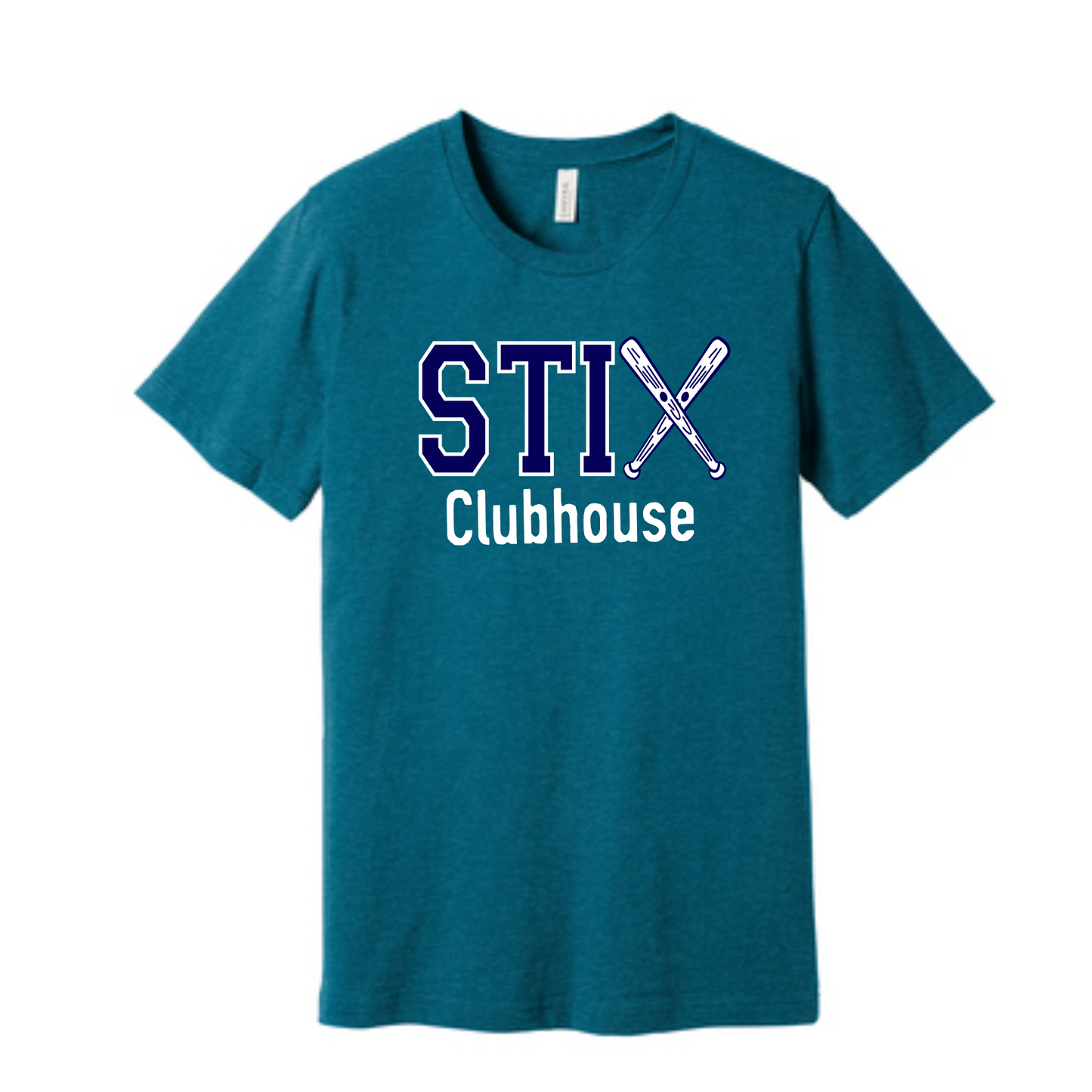 Teal Stix Clubhouse Tee, Bella and Canvas Stix Softball Shirt, Fun Stix Softball Shirt