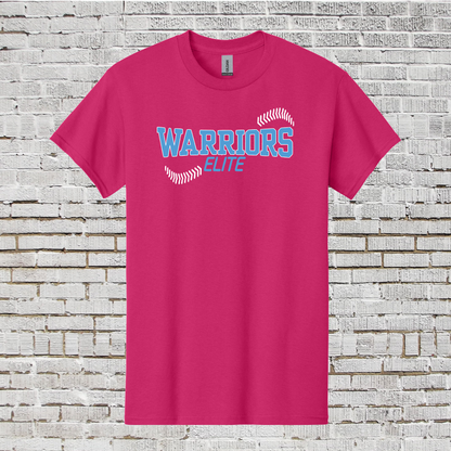 Warriors Elite Softball Tee, Hot Pink Warriors Softball Tshirt, Pink Long Sleeve Warriors Elite Tee