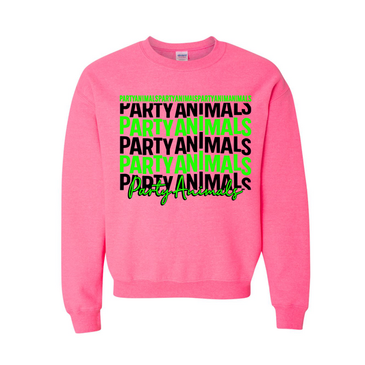 Pink Party Animals Crewneck Sweatshirt