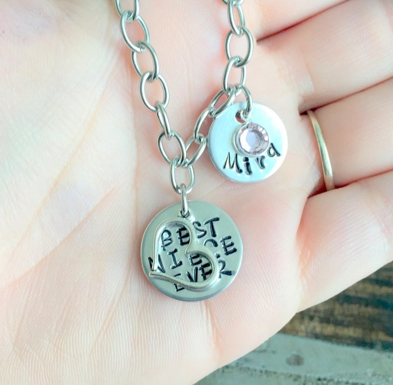 Niece Bracelet Gift for Niece Best Niece Ever Handstamped Bracelet Handstamped Jewelry Custom Bracelet Personalized Bracelet Flower Girl