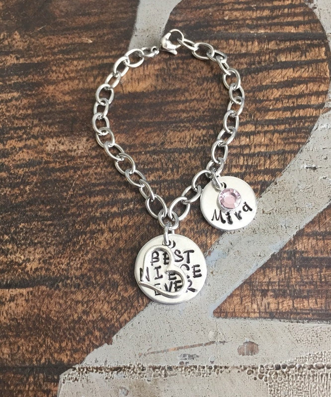 Niece Bracelet Gift for Niece Best Niece Ever Handstamped Bracelet Handstamped Jewelry Custom Bracelet Personalized Bracelet Flower Girl