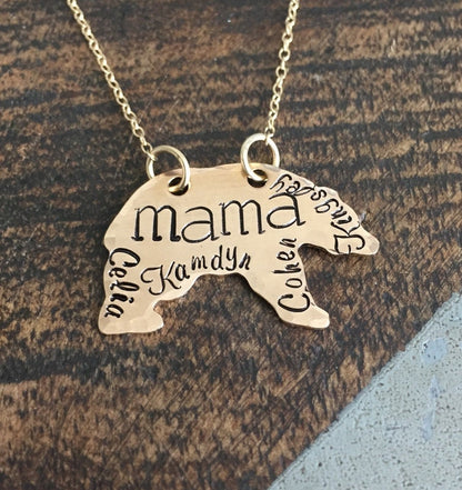 Mama Bear Necklace Mothers Day gift Momma bear necklace Name necklace golden mama necklace bear necklace mom gift mama gift