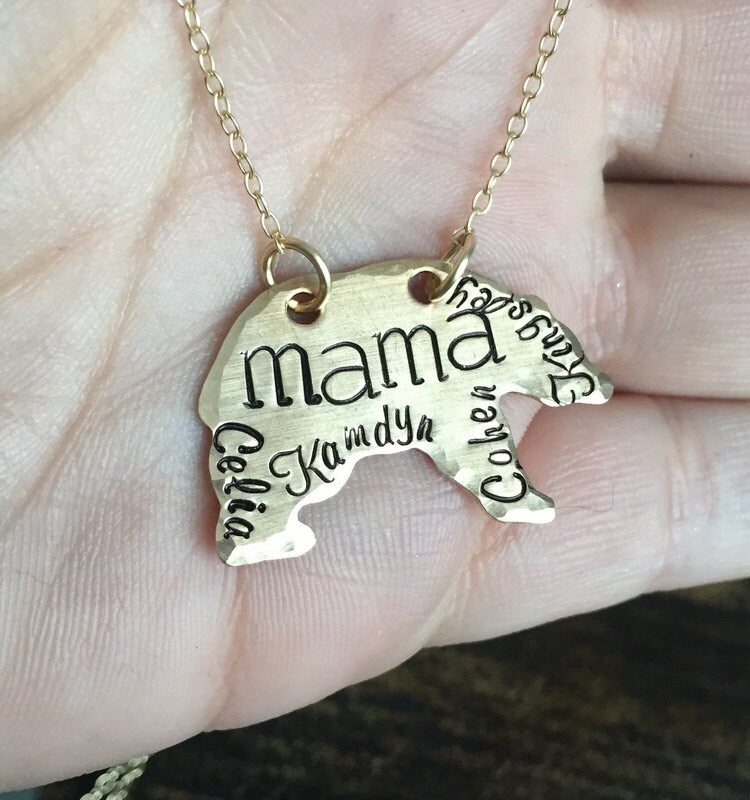 Mama Bear Necklace Mothers Day gift Momma bear necklace Name necklace golden mama necklace bear necklace mom gift mama gift