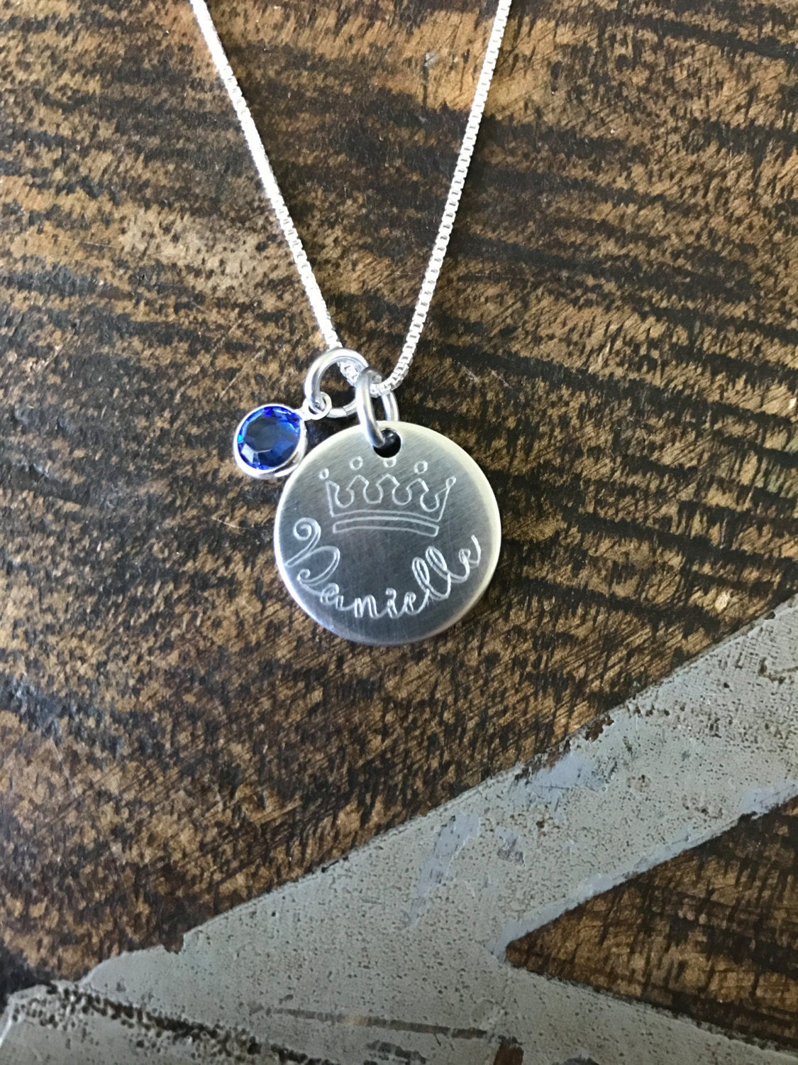 Engraved Necklace Crown Necklace Name Necklace Custom Necklace Birthstone Jewelry Crown Jewelry Gift for Daughter Daughter Necklace