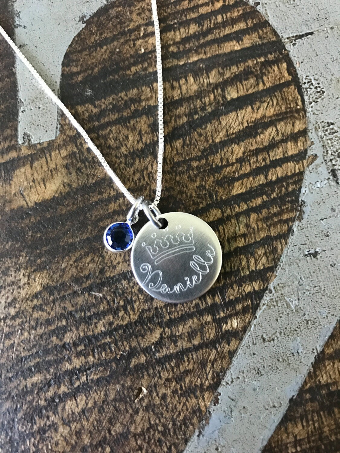 Engraved Necklace Crown Necklace Name Necklace Custom Necklace Birthstone Jewelry Crown Jewelry Gift for Daughter Daughter Necklace