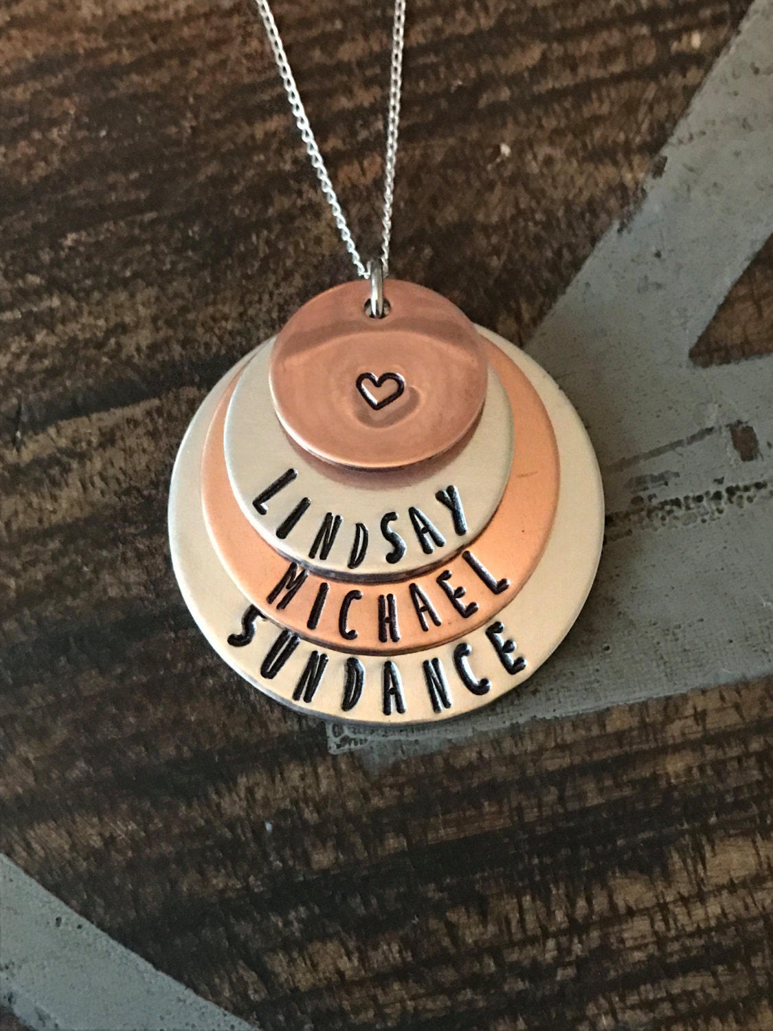 Name Necklace Grandma Necklace Handstamped Necklace Copper Jewelry Personalized Necklace Gift for Mimi Gift for Grandma Mothers Day Gift