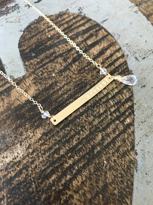 Radiant Necklace Handstamped Necklace Gold Bar Necklace Custom Necklace Personalized Necklace Magnolia Market Jewelry Gift for Mom