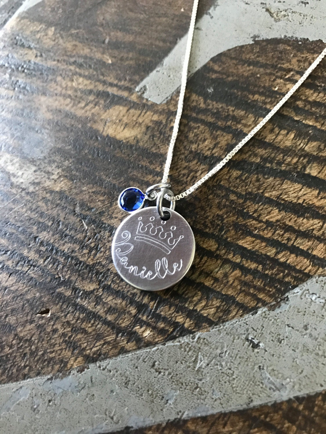 Engraved Necklace Crown Necklace Name Necklace Custom Necklace Birthstone Jewelry Crown Jewelry Gift for Daughter Daughter Necklace