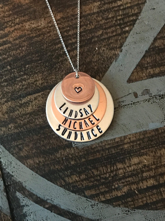 Name Necklace Grandma Necklace Handstamped Necklace Copper Jewelry Personalized Necklace Gift for Mimi Gift for Grandma Mothers Day Gift