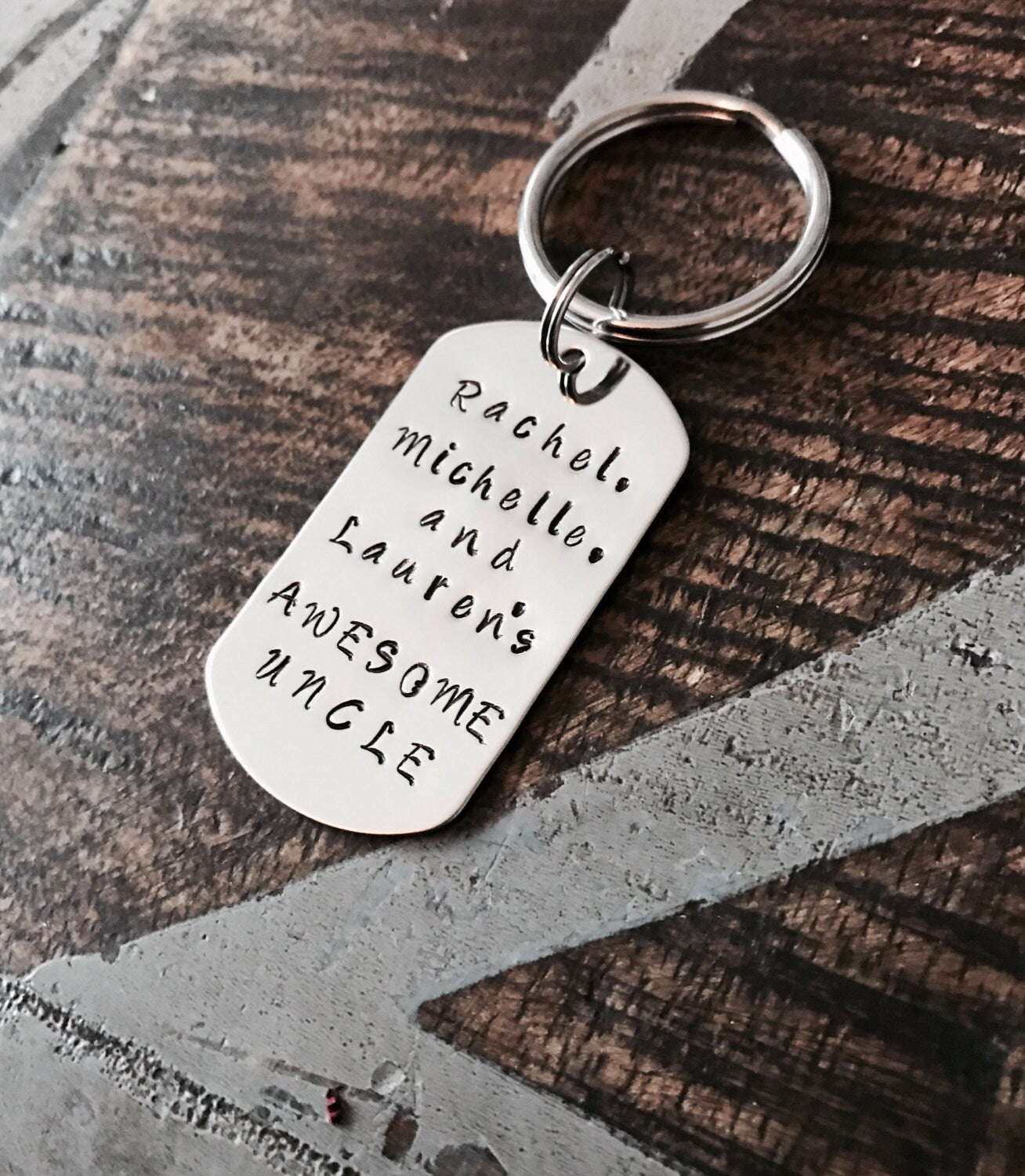 Uncle Keychain Awesome Uncle Mens Keychain Keychain for Uncle Handstamped Keychain Personalized Keychain Gift for Uncle