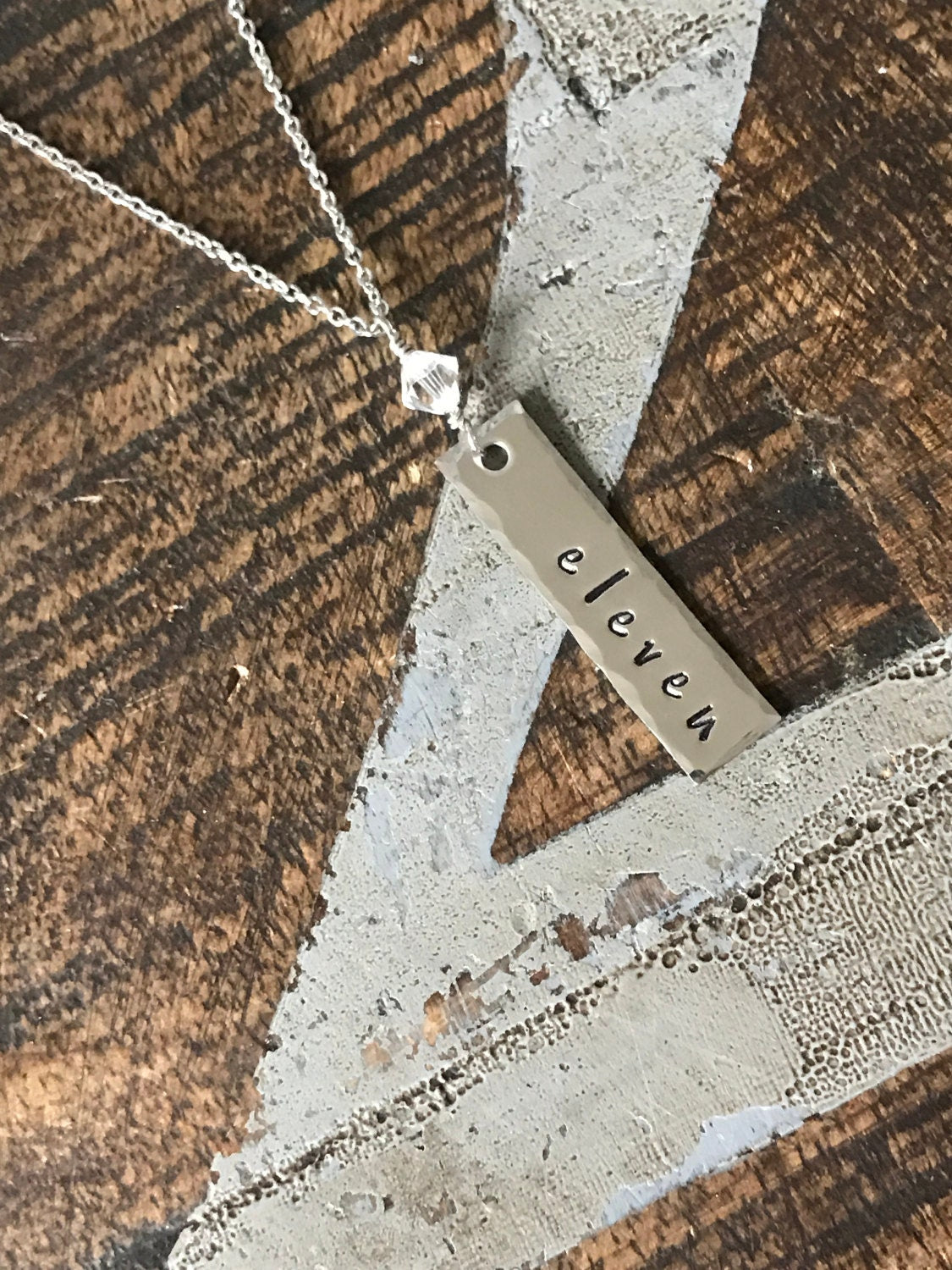Custom Bar Necklace Name Necklace Gift for Friend Handstamped Necklace Custom Jewelry Mothers Day Gift Birthstone Jewelry Birthstone Gift