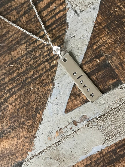 Custom Bar Necklace Name Necklace Gift for Friend Handstamped Necklace Custom Jewelry Mothers Day Gift Birthstone Jewelry Birthstone Gift