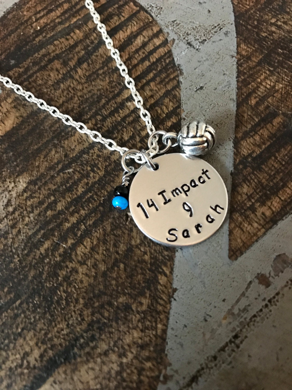 Volleyball Team Necklace Personalized Necklace Hand Stamped Volleyball Charm Team Gift Volleyball Gift Coach Gift Volleyball Team Necklaces