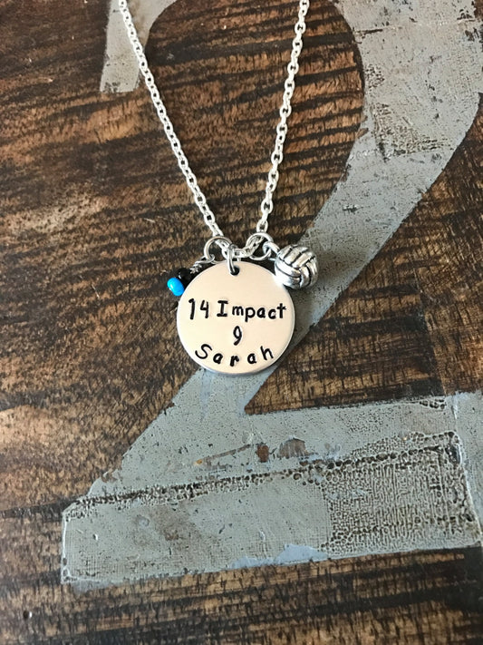 Volleyball Team Necklace Personalized Necklace Hand Stamped Volleyball Charm Team Gift Volleyball Gift Coach Gift Volleyball Team Necklaces