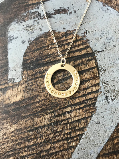 Gold Washer Necklace Personalized Washer Necklace Custom Washer Necklace Personalized Ring Pendant Engraved Name Charm Blue Eyes Jewels