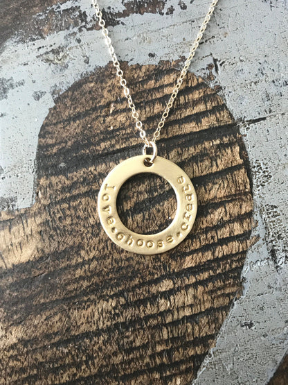 Gold Washer Necklace Personalized Washer Necklace Custom Washer Necklace Personalized Ring Pendant Engraved Name Charm Blue Eyes Jewels