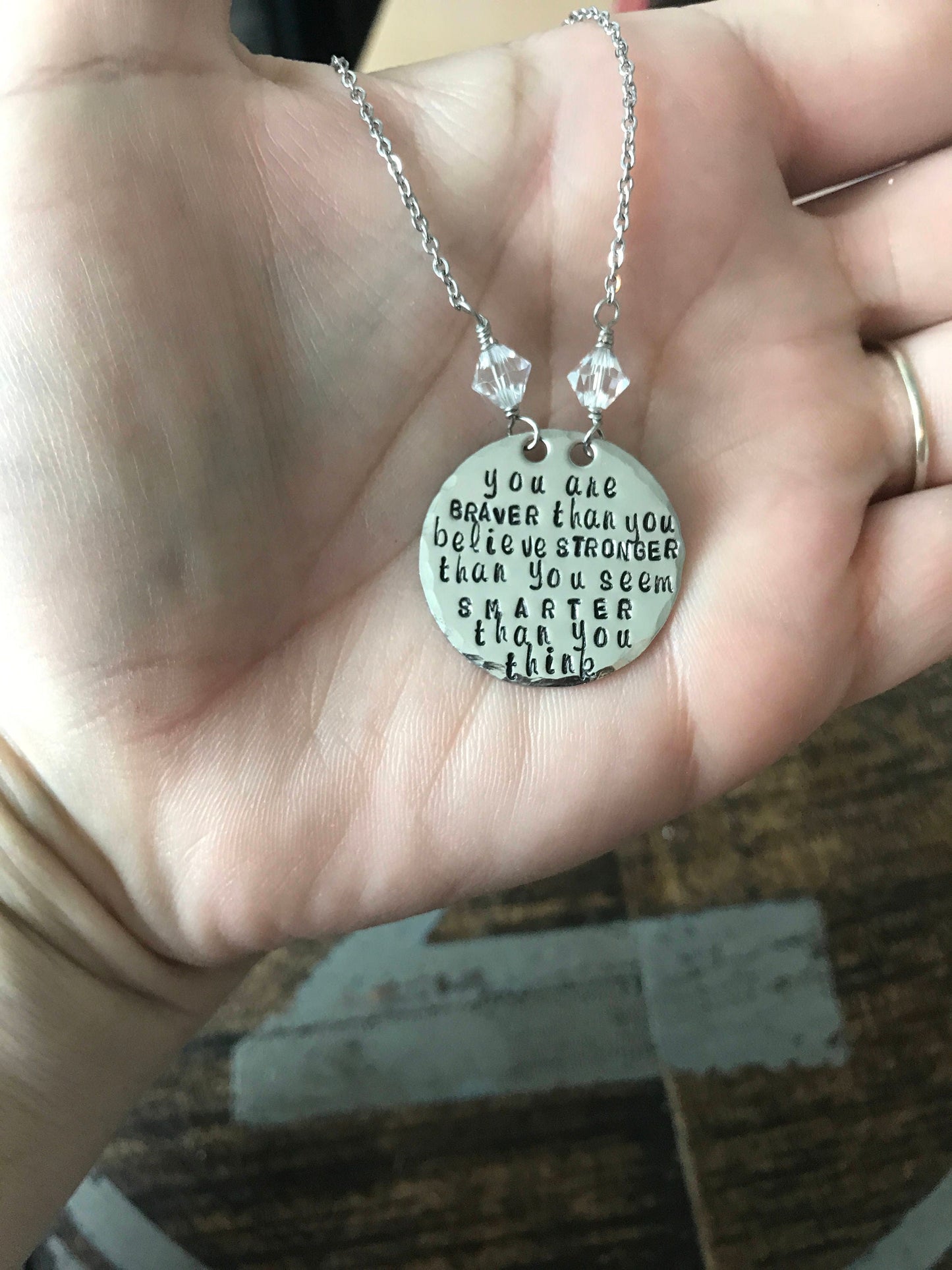 Never give up Necklace Hope Necklace Graduation Gift Gift for friends You are braver than you believe Gift for her Anniversary gift