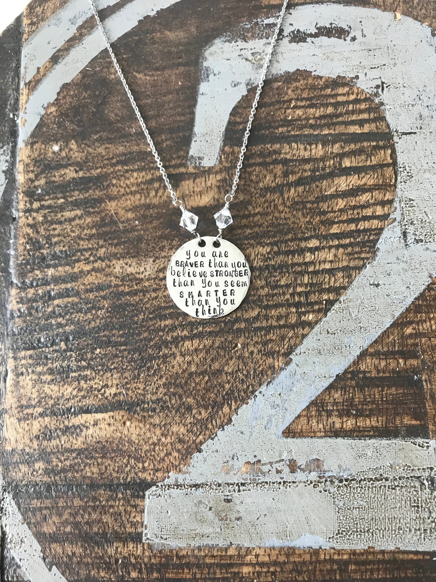 Never give up Necklace Hope Necklace Graduation Gift Gift for friends You are braver than you believe Gift for her Anniversary gift
