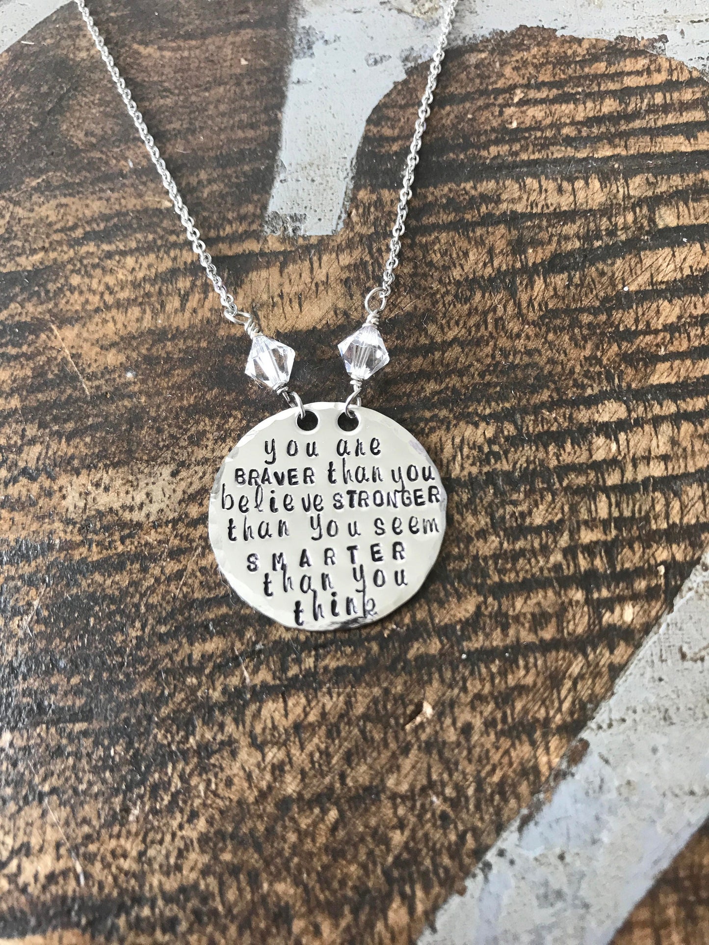 Never give up Necklace Hope Necklace Graduation Gift Gift for friends You are braver than you believe Gift for her Anniversary gift
